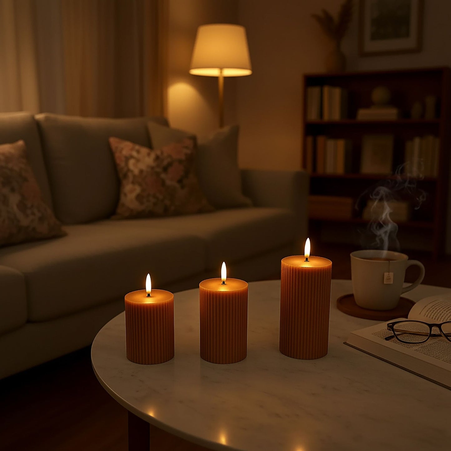 LED Real-Wax Flameless Candles – Set of 3