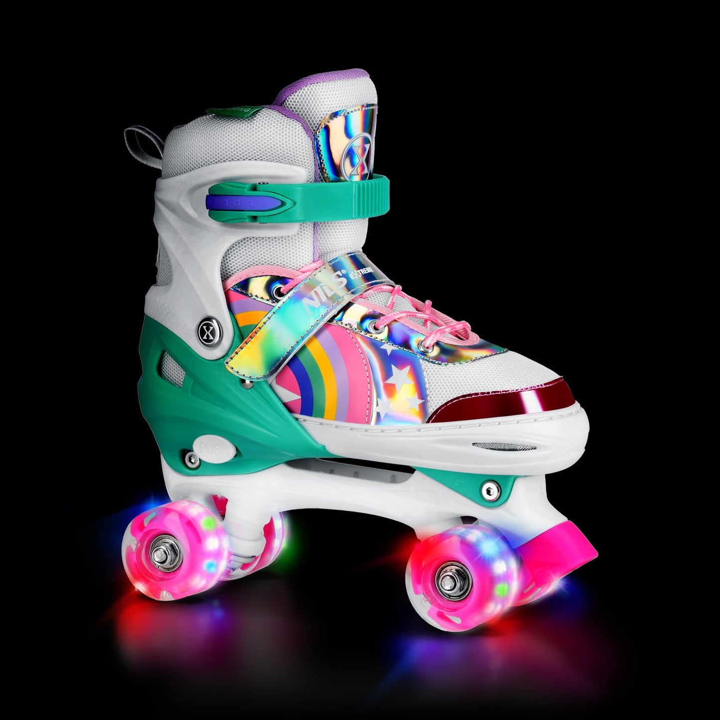 LED Roller Skates, Rainbow, Size L (39-41)