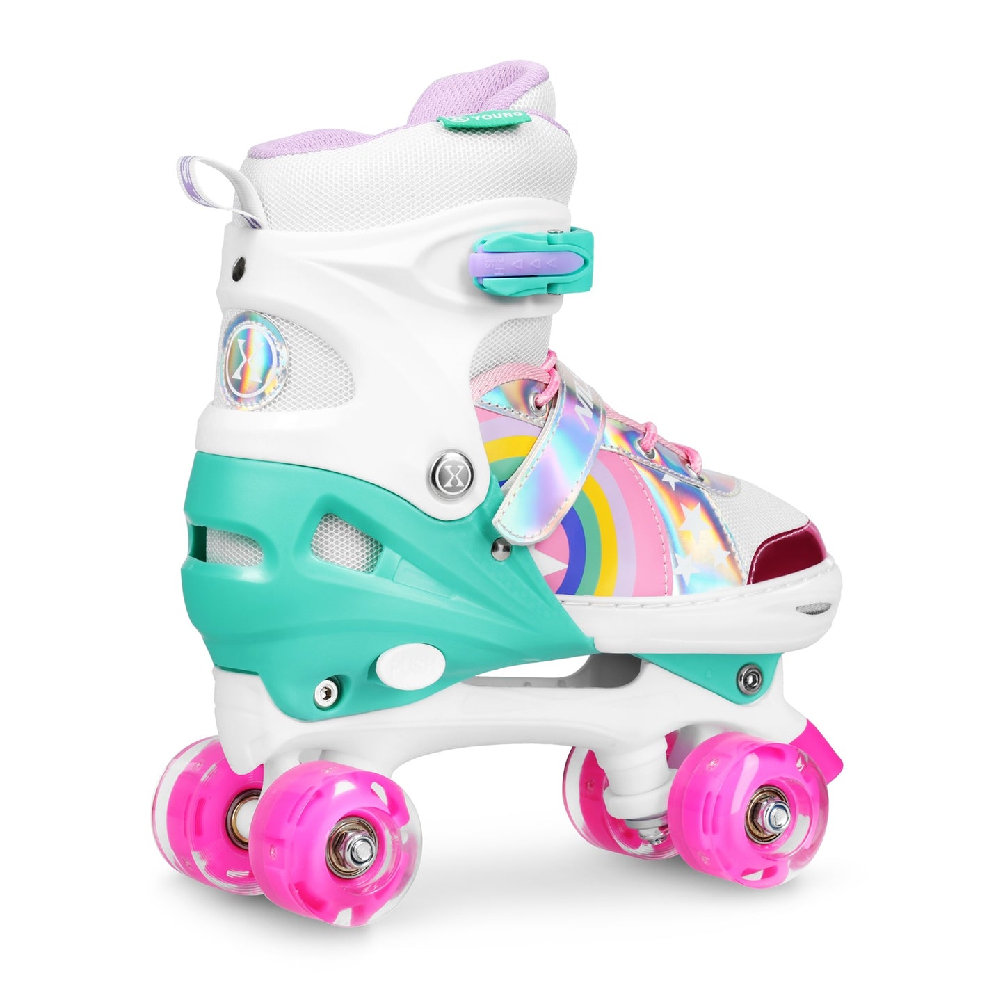 LED Roller Skates, Rainbow, Size L (39-41)