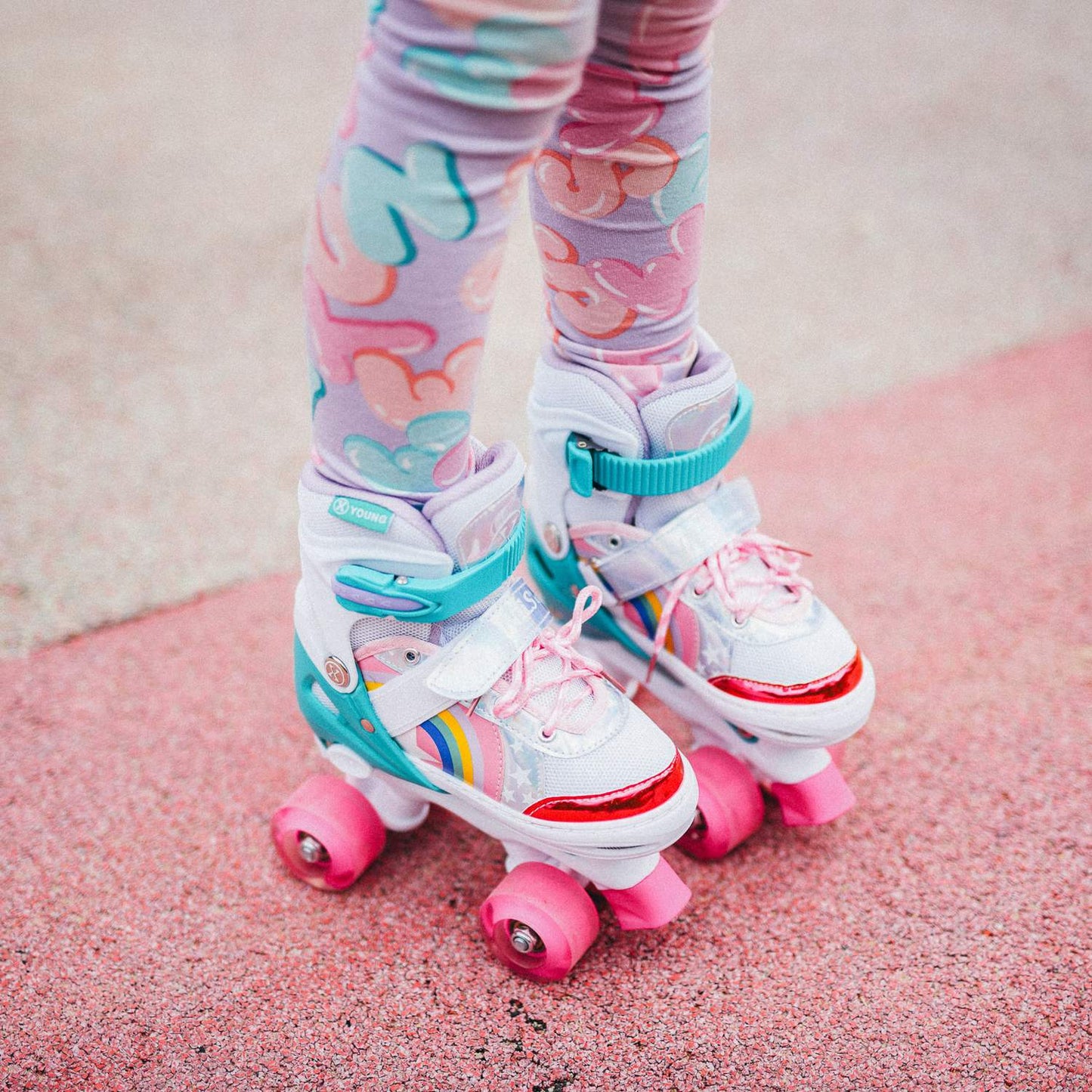 LED Roller Skates, Rainbow, Size M (35-38)