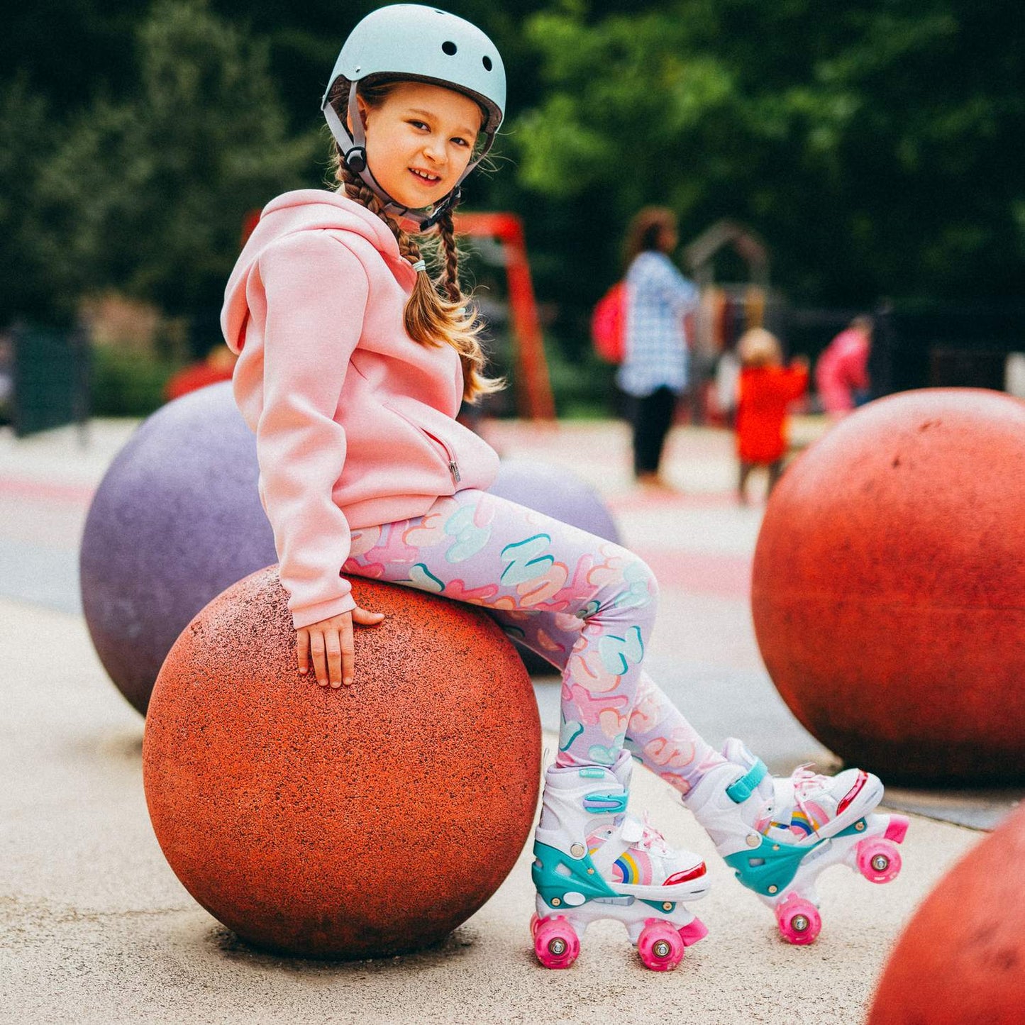 LED Roller Skates, Rainbow, Size M (35-38)