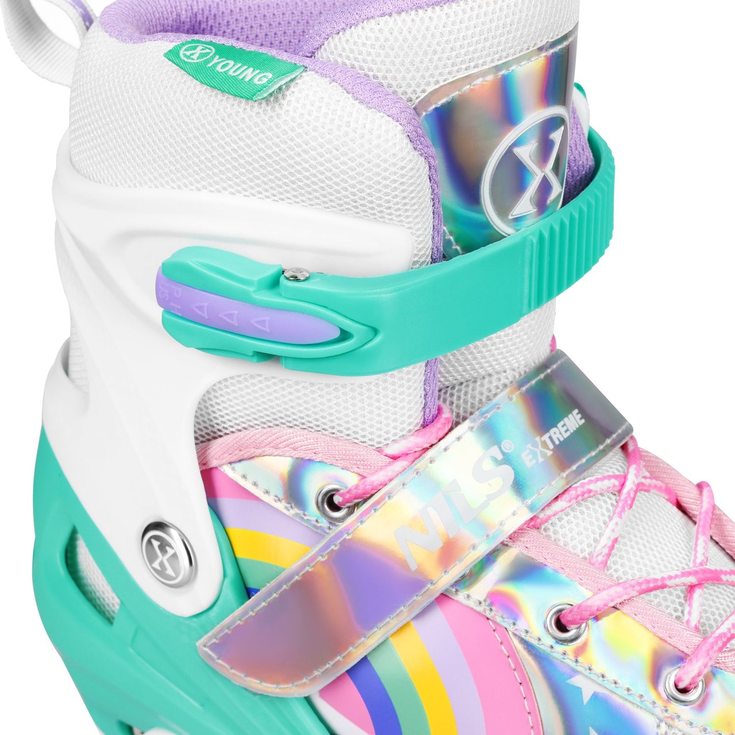 LED Roller Skates, Rainbow, Size M (35-38)