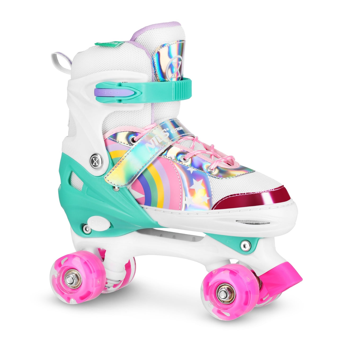 LED Roller Skates, Rainbow, Size S (31-34)