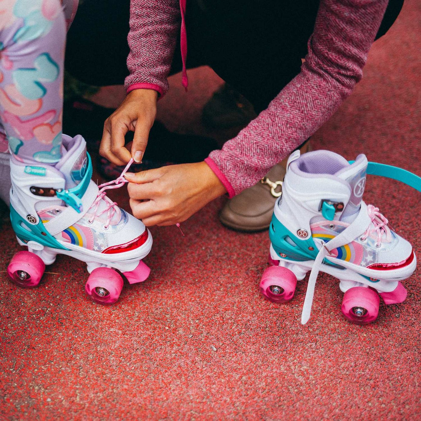 LED Roller Skates, Rainbow, Size S (31-34)