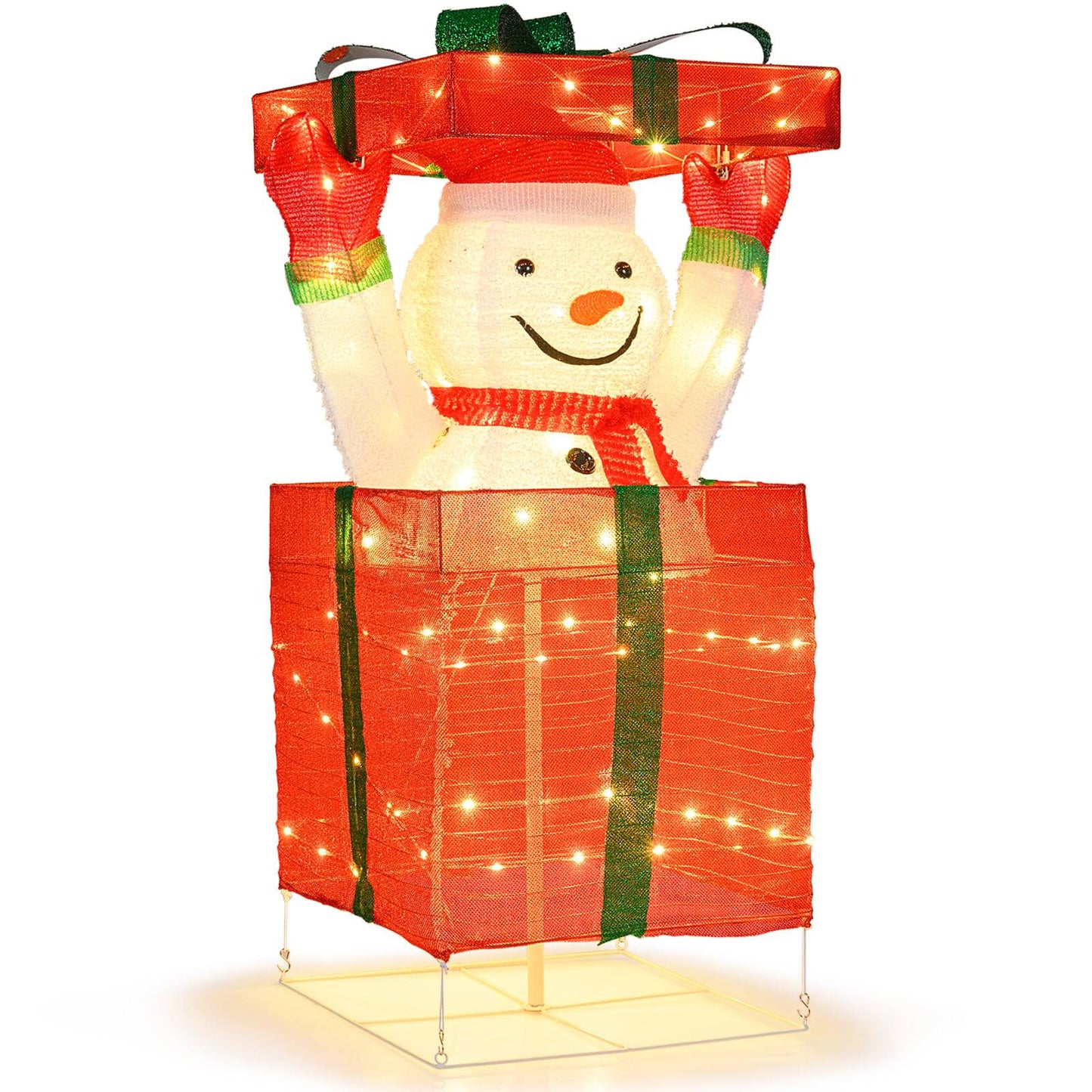 LED Snowman Decoration with 100 Warm White Lights