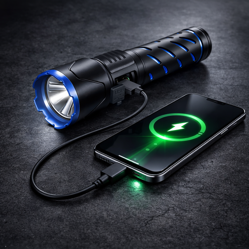 LED Tactical Flashlight 800lm, Rechargeable, Waterproof