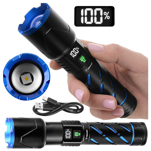 LED Tactical Flashlight 800lm, Rechargeable, Waterproof
