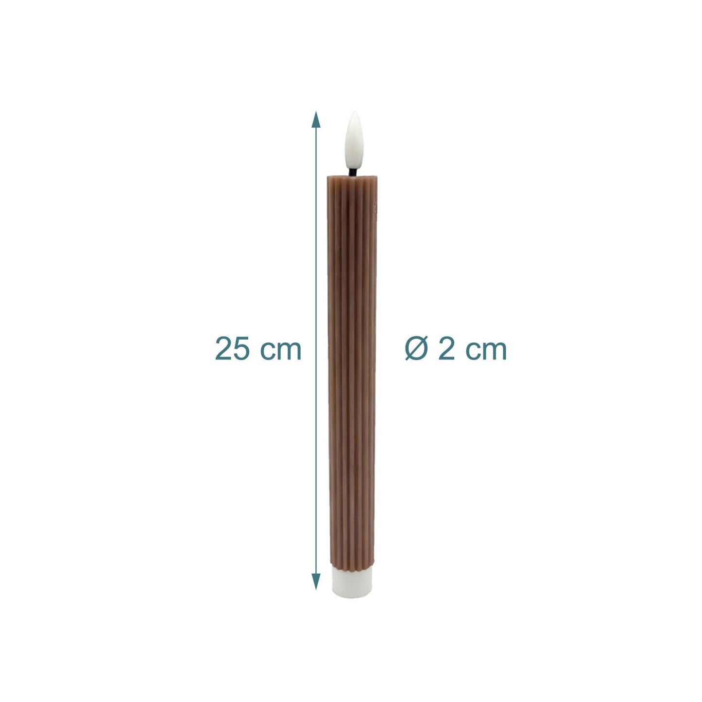 LED Taper Candles, Real Wax, Set of 2, Timer Function
