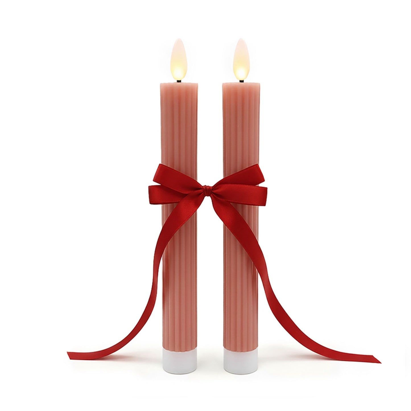 LED Taper Candles, Real Wax, Set of 2, Timer Function