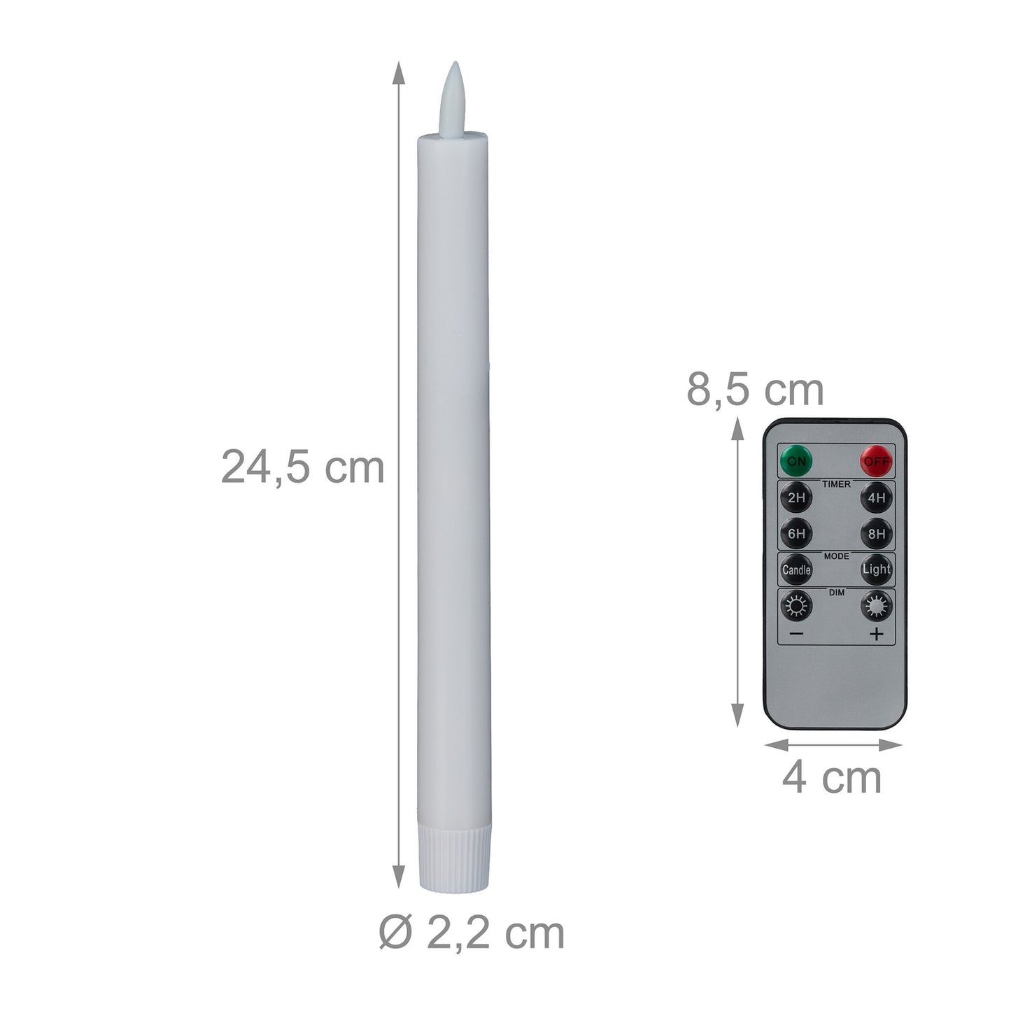 LED Taper Candles with Timer and Remote, Set of 6