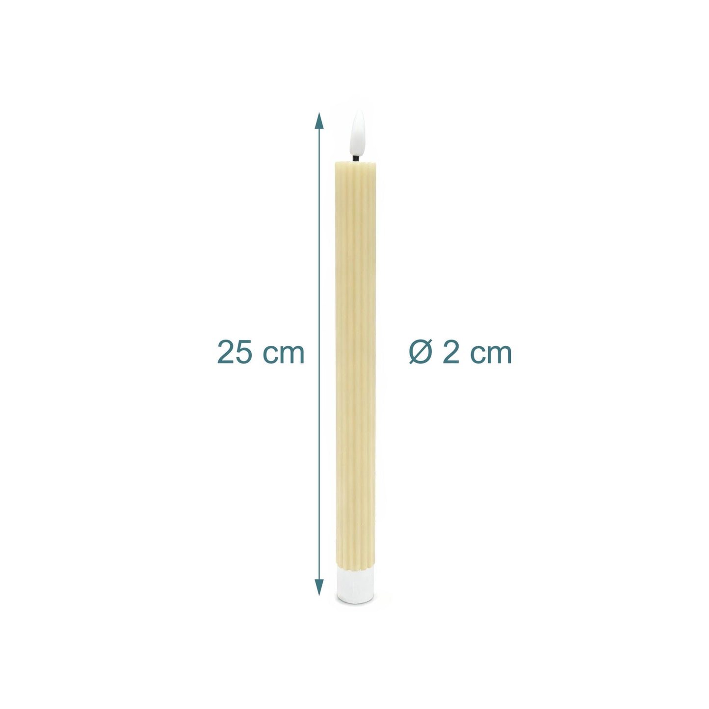 LED Wax Taper Candles, Flickering Flame, Set of 4