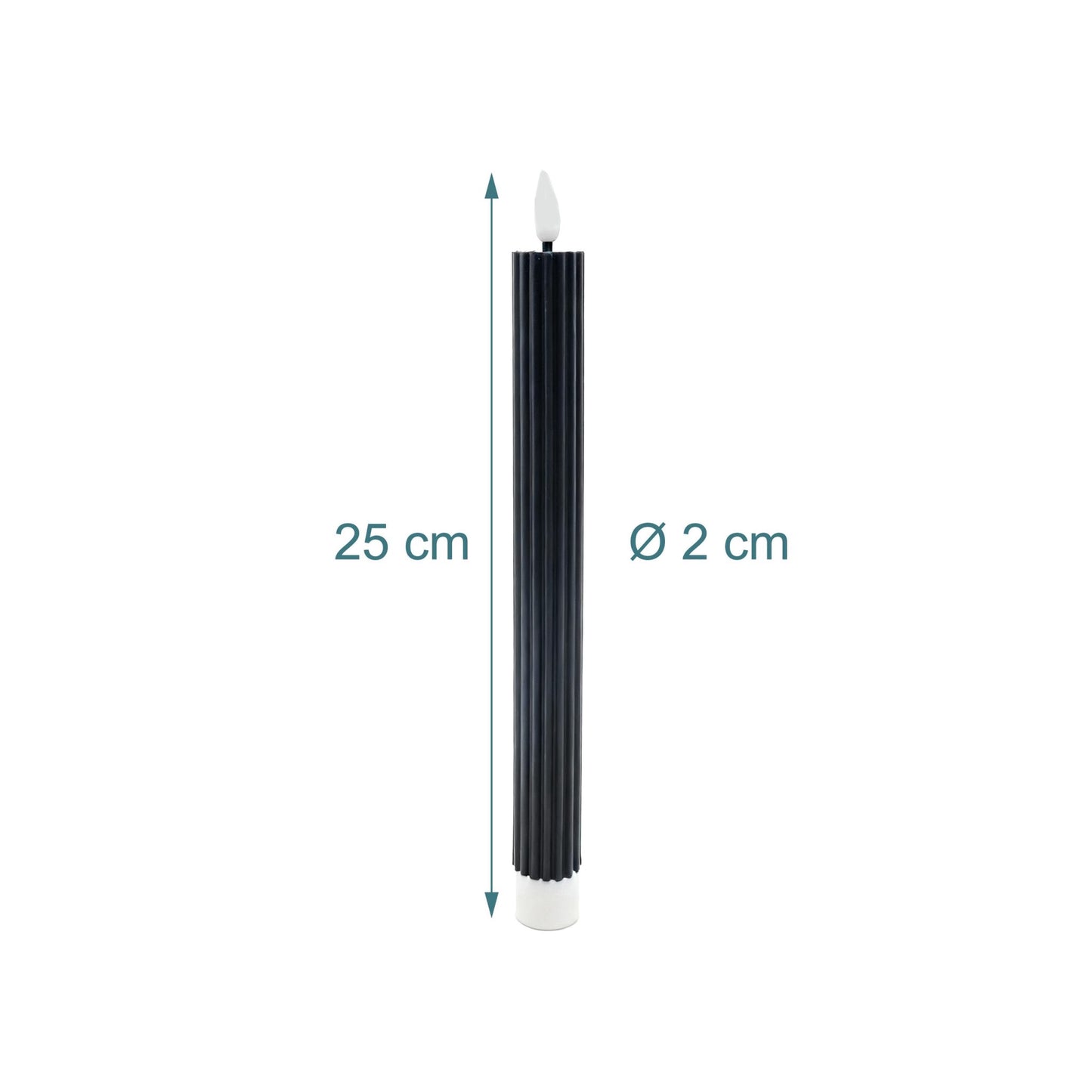 LED Wax Taper Candles, Set of 4, Flameless with Timer