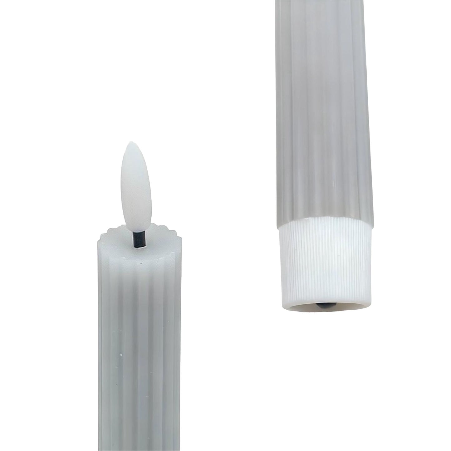 LED Wax Taper Candles, Set of 4, Flickering Flame