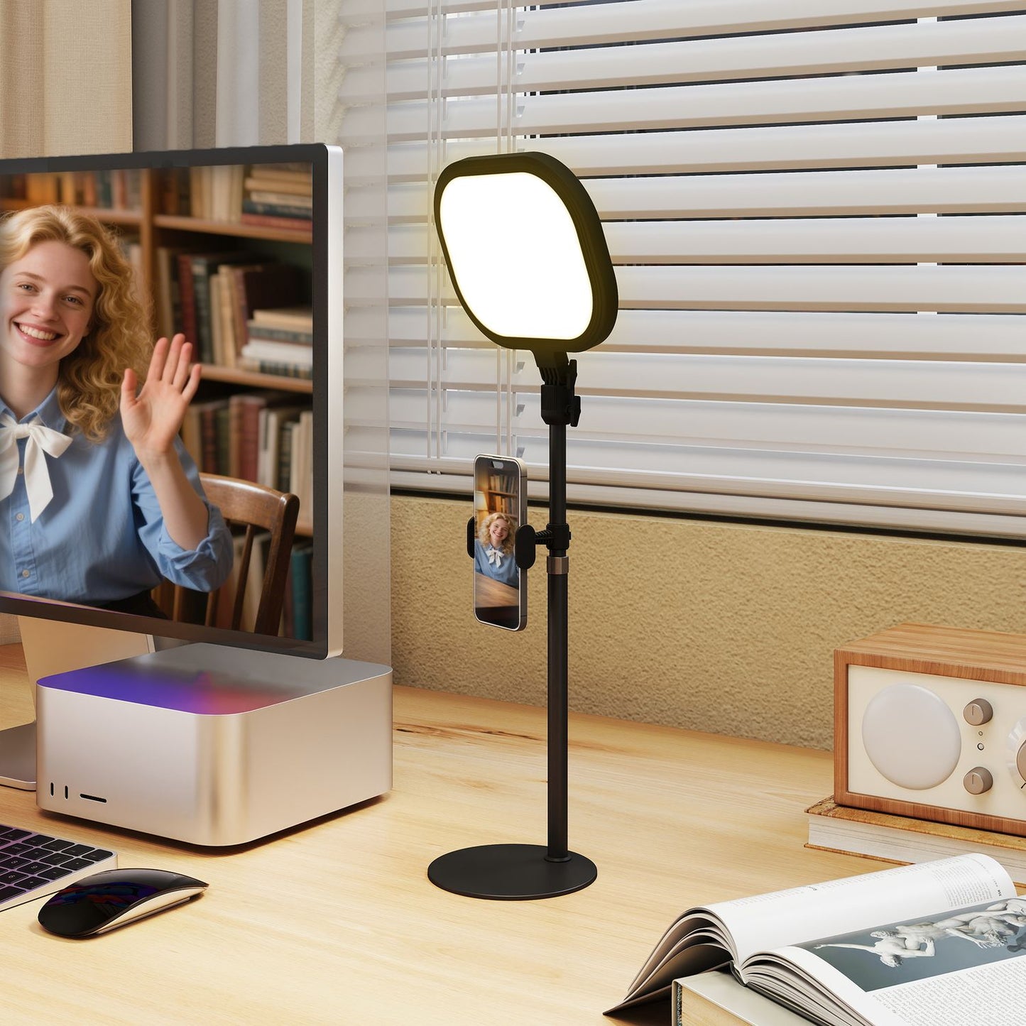 LED bedside lamp, 10 dimming levels, 5 colors, memory function, metal, black