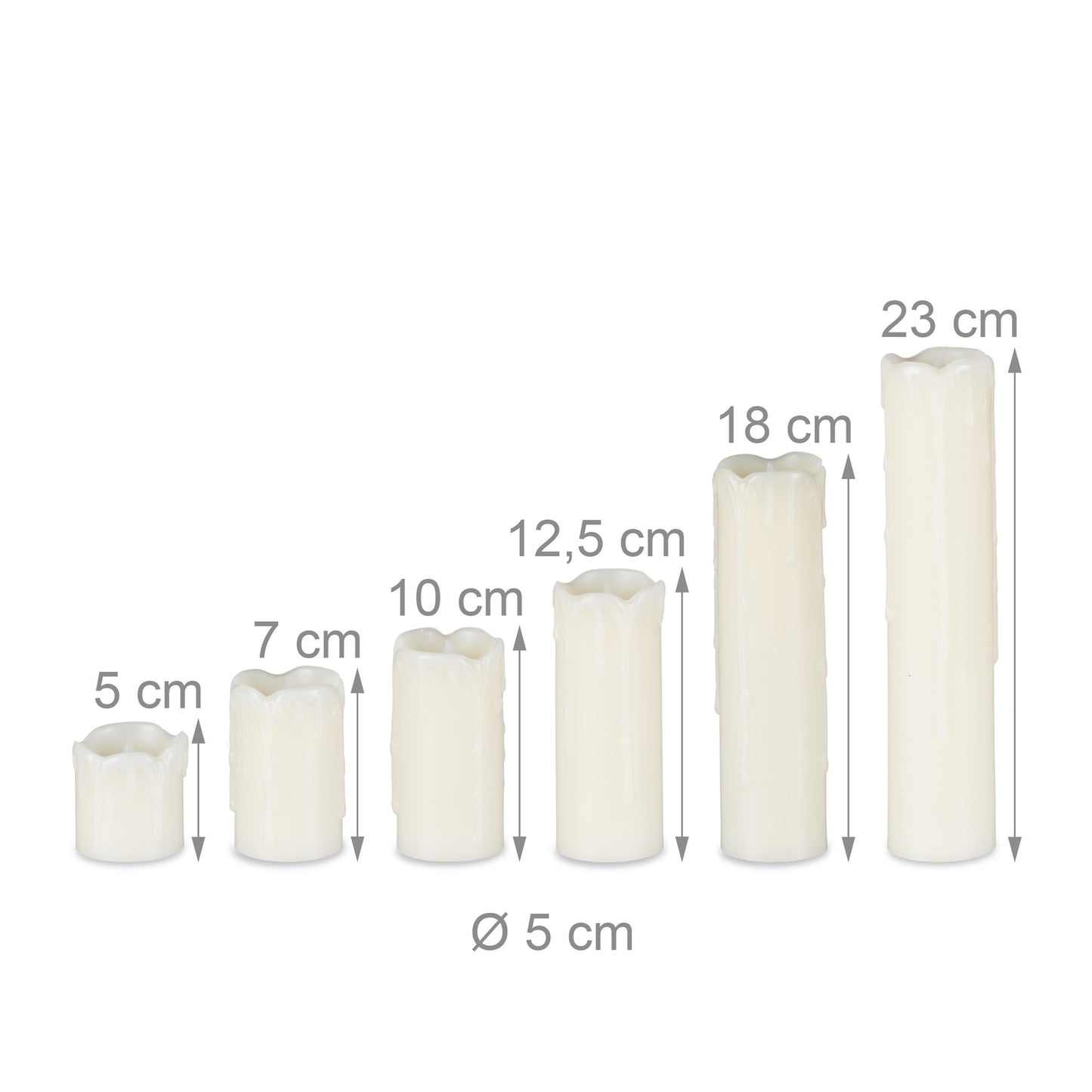LED block light wax set of 6