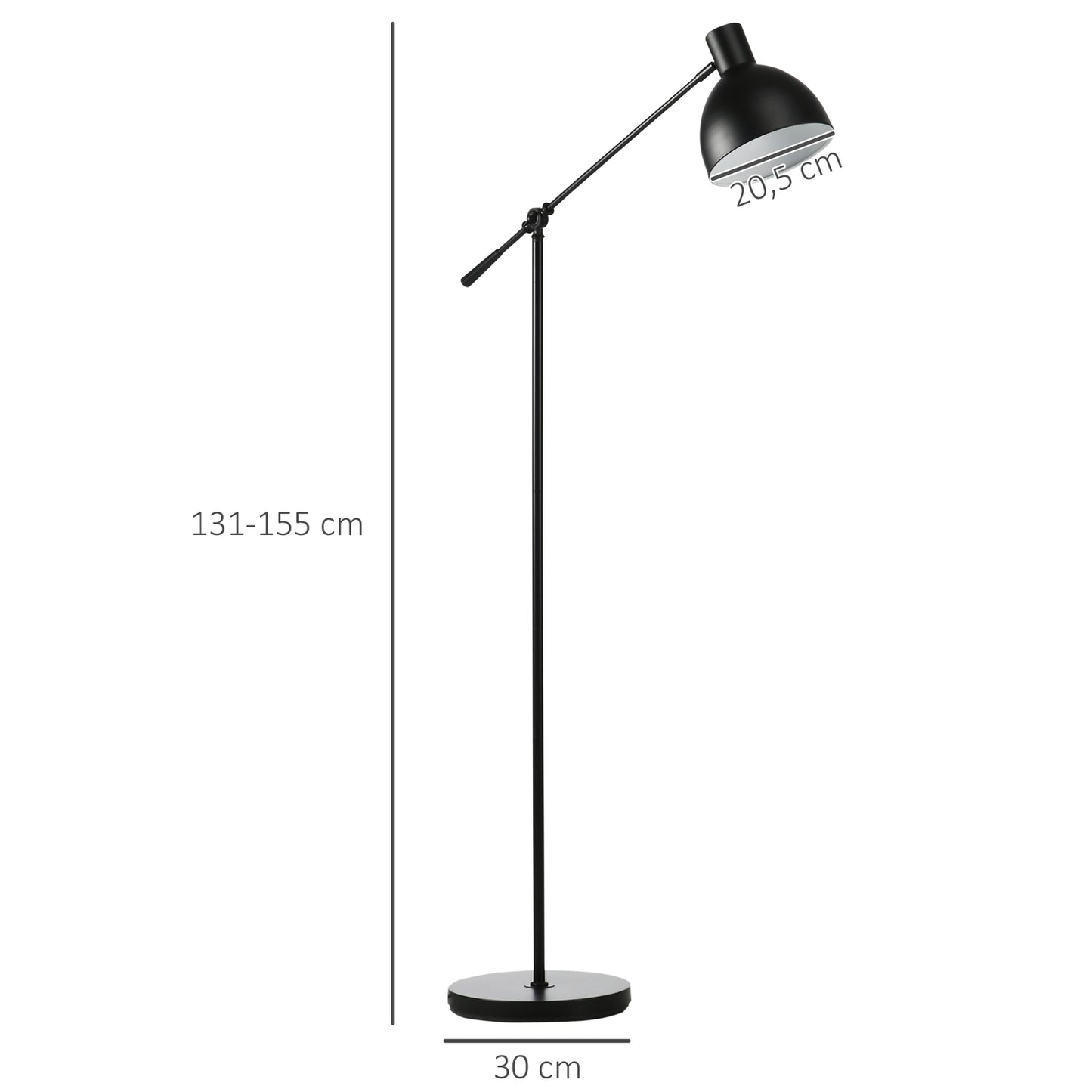 LED floor lamp with adjustable stand and dimmable light
