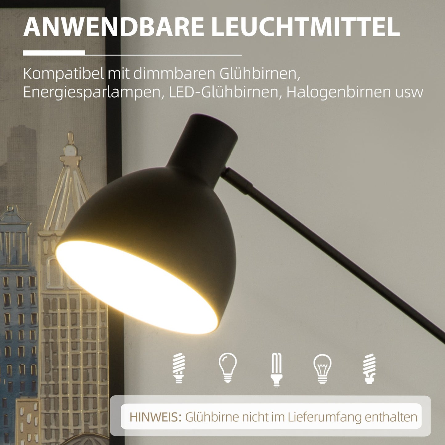 LED floor lamp with adjustable stand and dimmable light