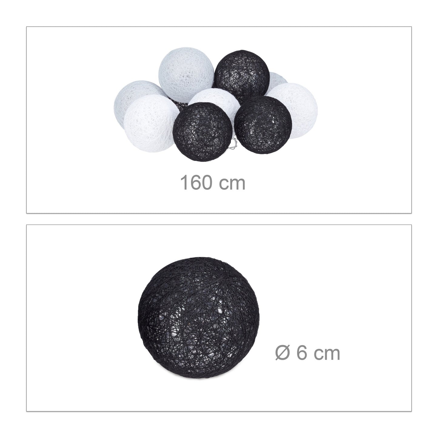 LED light chain with 10 balls