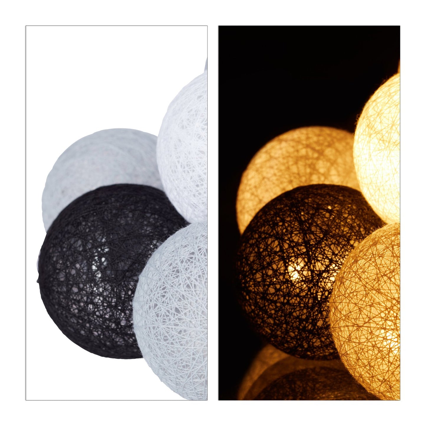 LED light chain with 10 balls