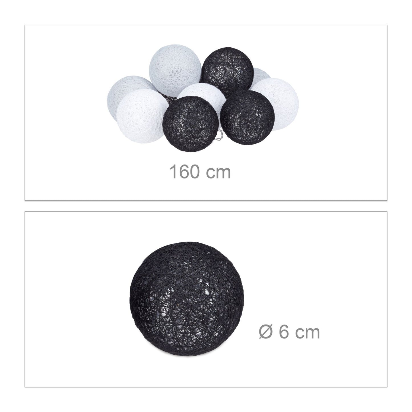 LED light chain with 10 balls
