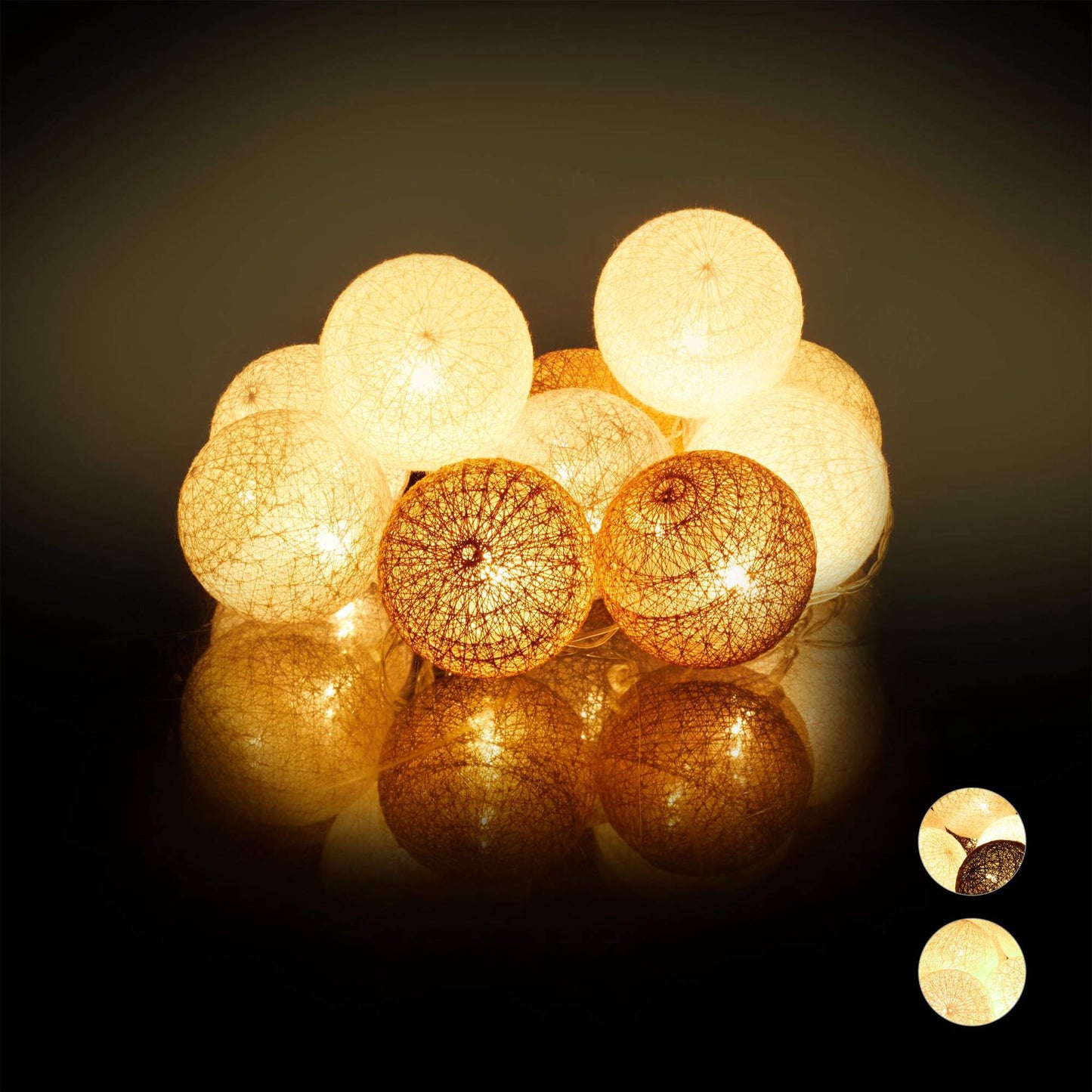 LED light chain with 10 balls