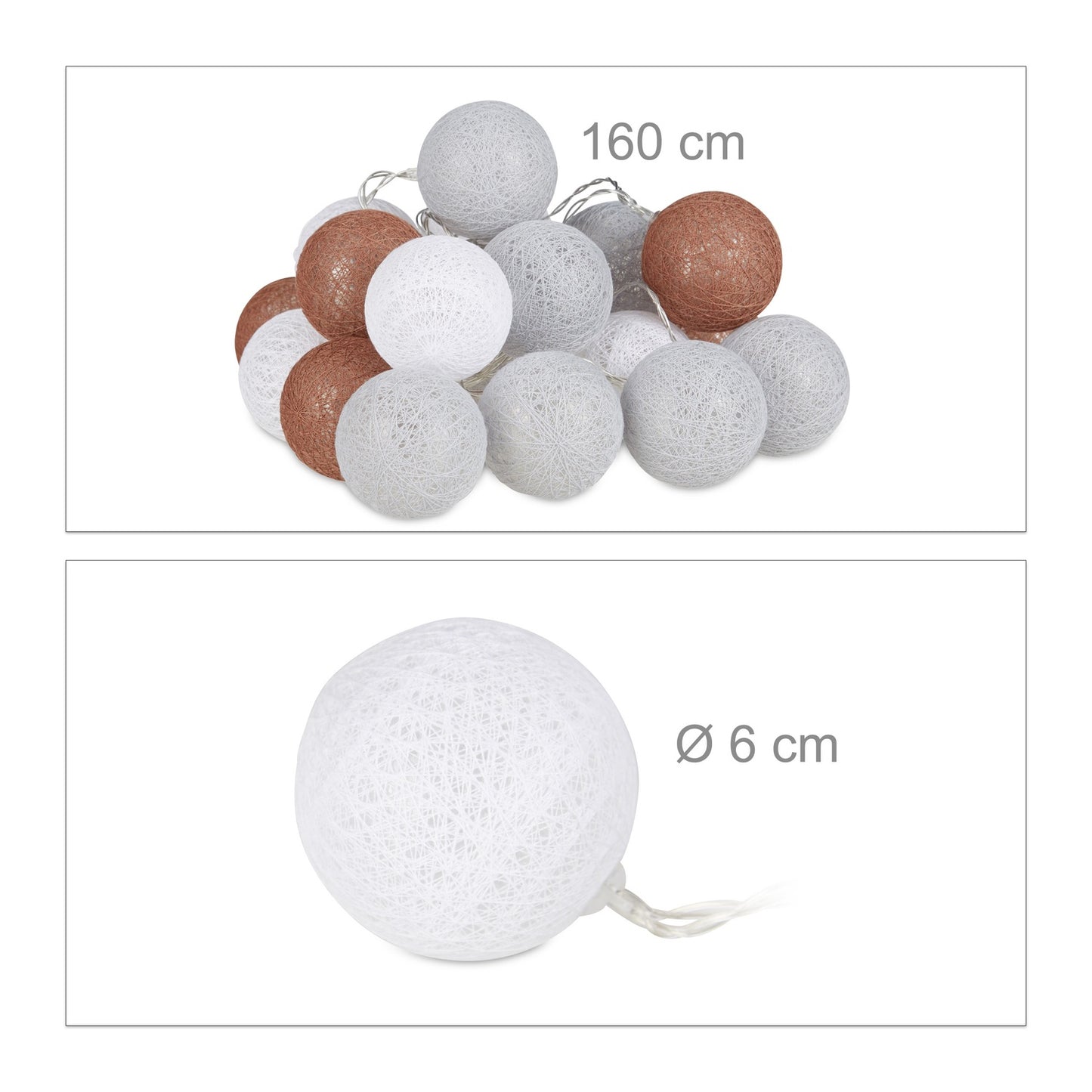 LED light chain with 20 balls