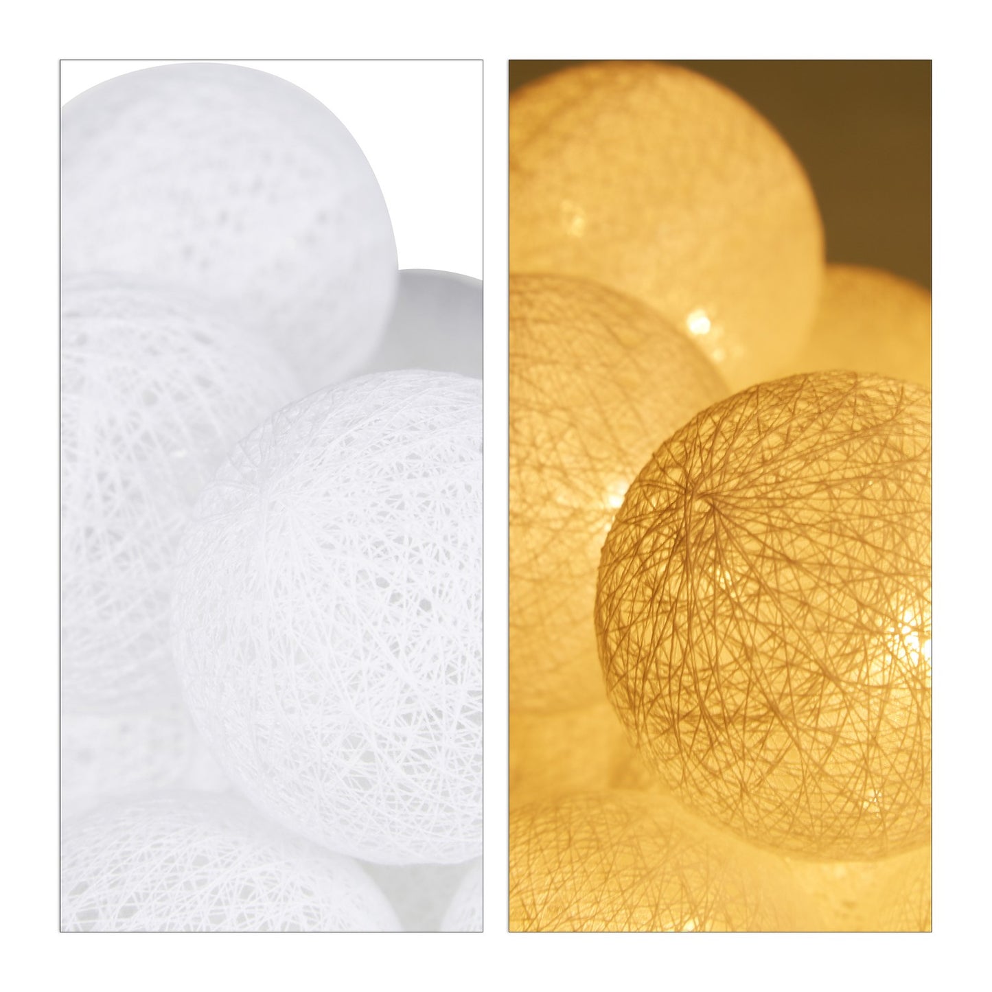 LED light chain with 20 balls
