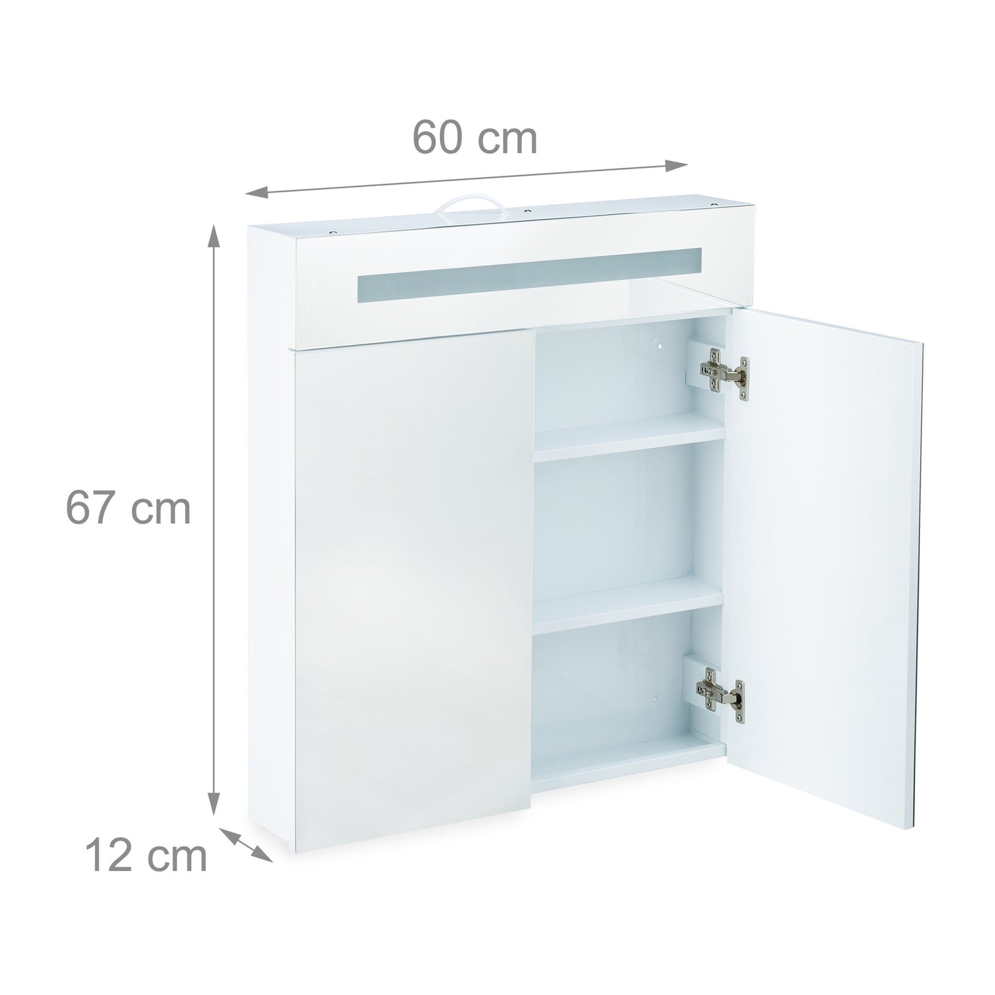 LED mirror cabinet with 2 doors