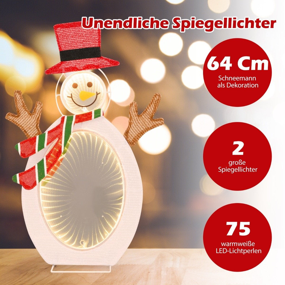 LED snowman with 2 tunnel lights Christmas figure Christmas lights