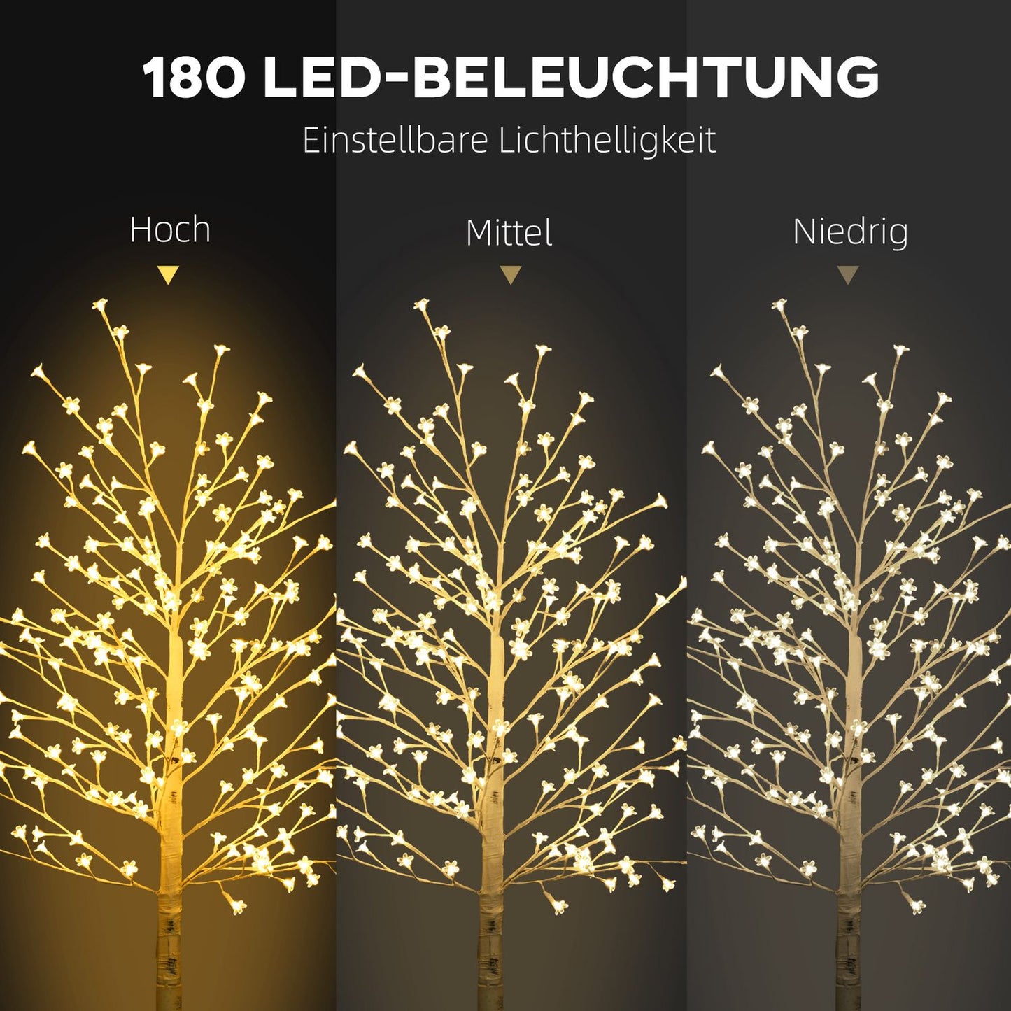 LED cherry tree, 180 LEDs, 3 brightness levels, 180 cm