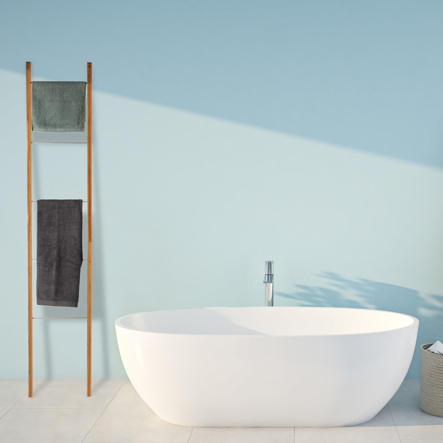 Ladder shelf Towel hanger Bamboo