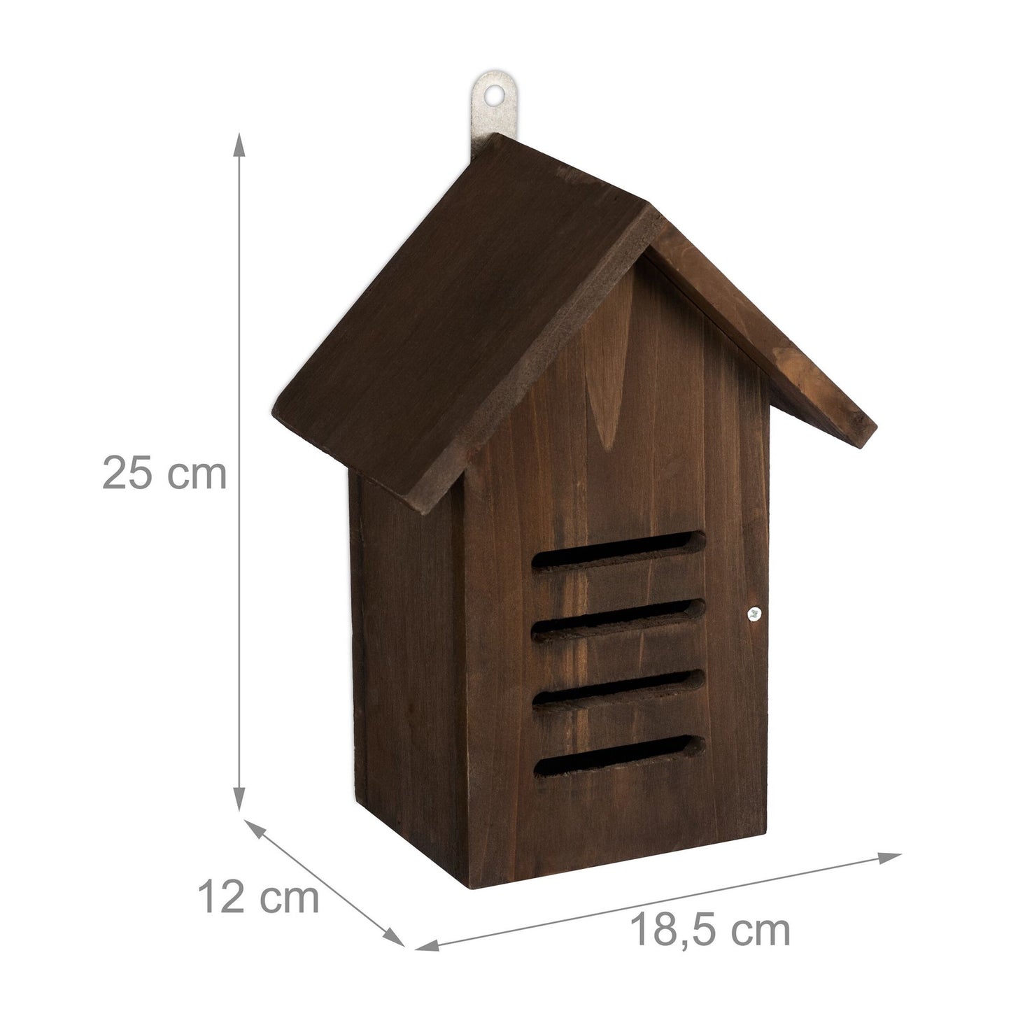 Ladybug house in brown wood