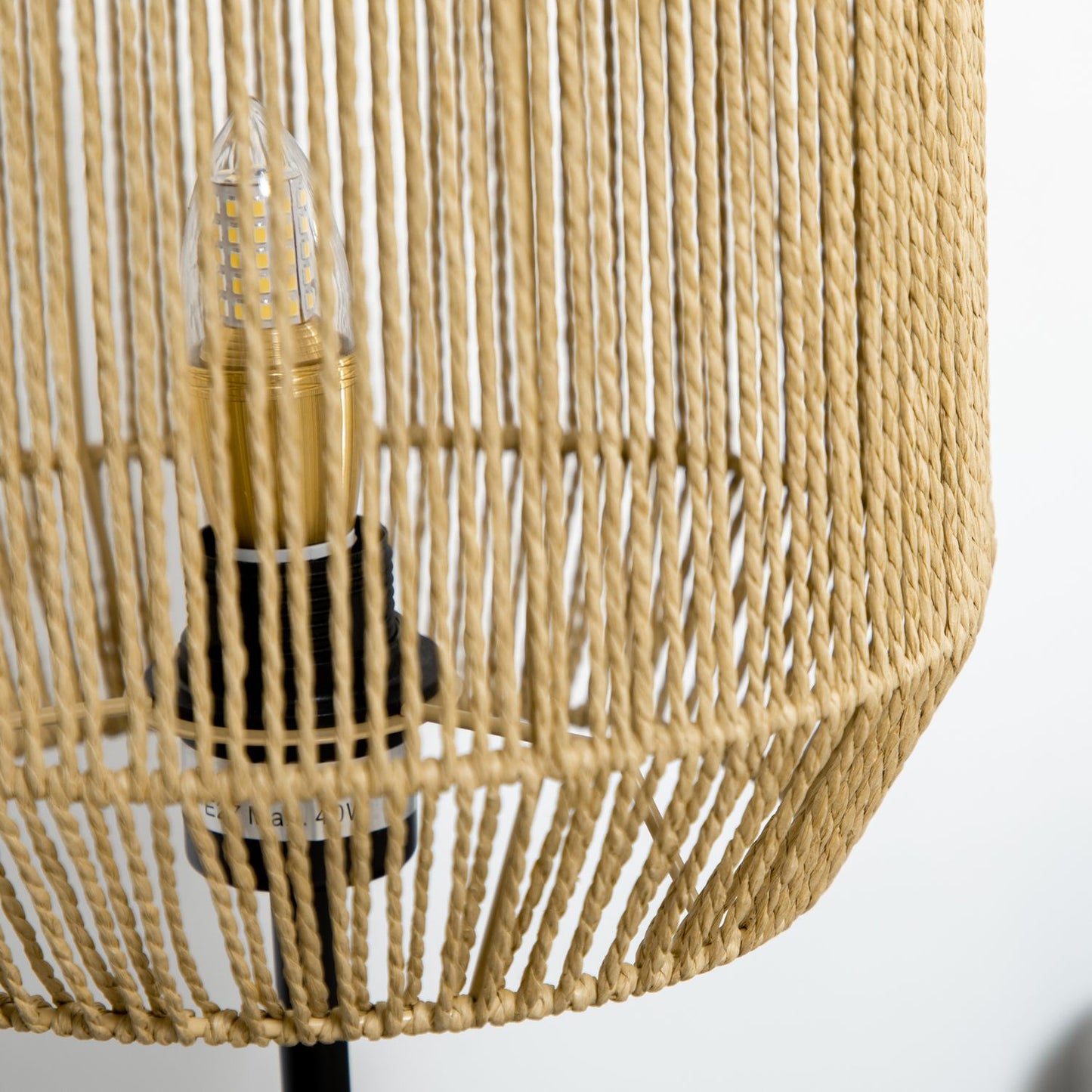Lamp set of 2 - floor and table, E27 base, linen shade