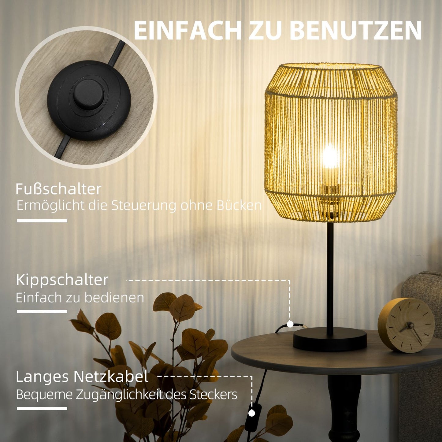 Lamp set of 2 - floor and table, E27 base, linen shade