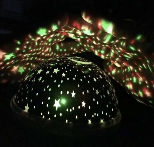Lamp with a battery-operated projector pink 22192