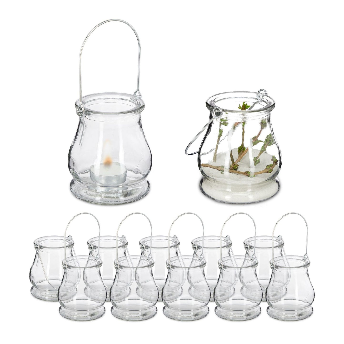Lantern transparent set of 12