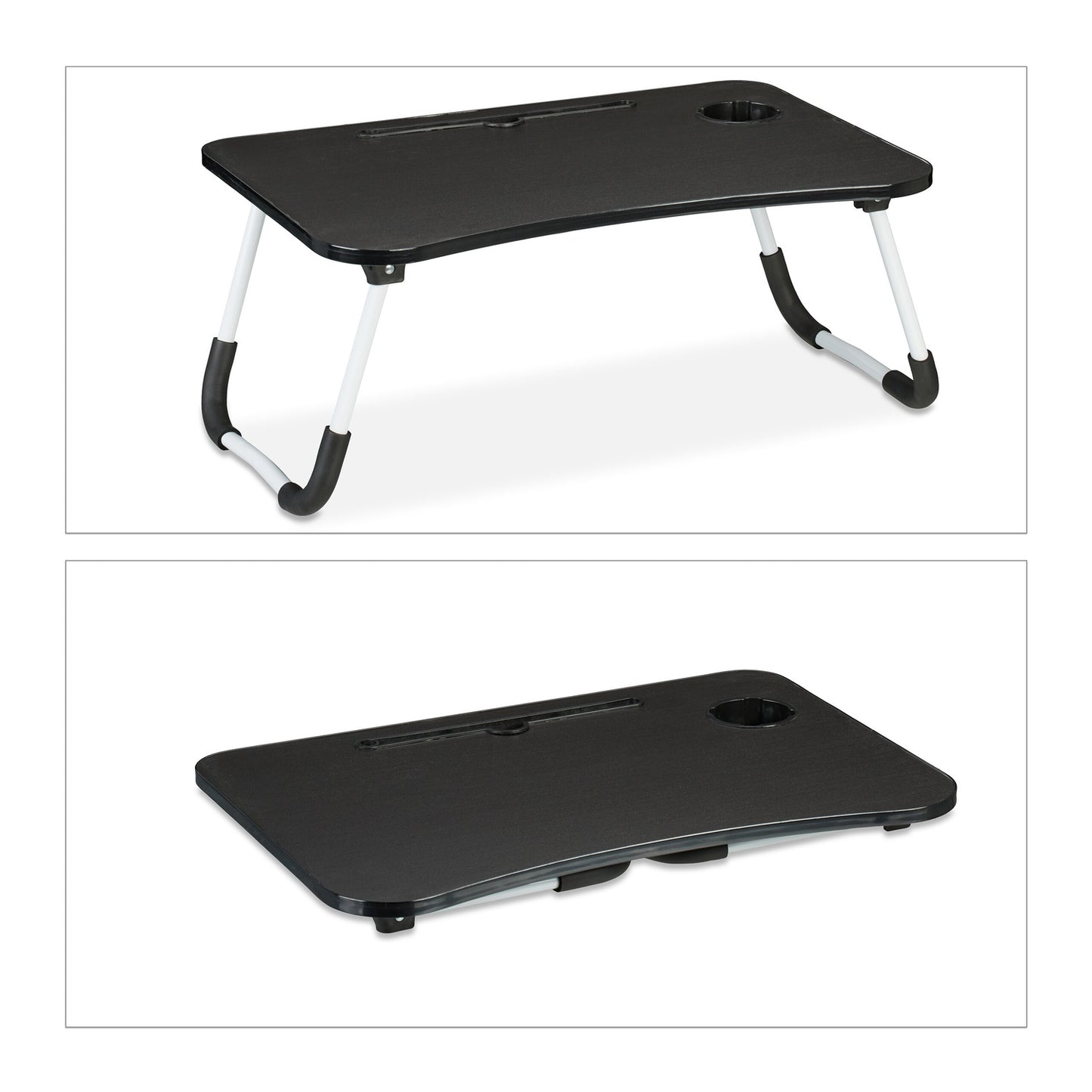 Lap Desk with Tablet & Drink Holder – Black