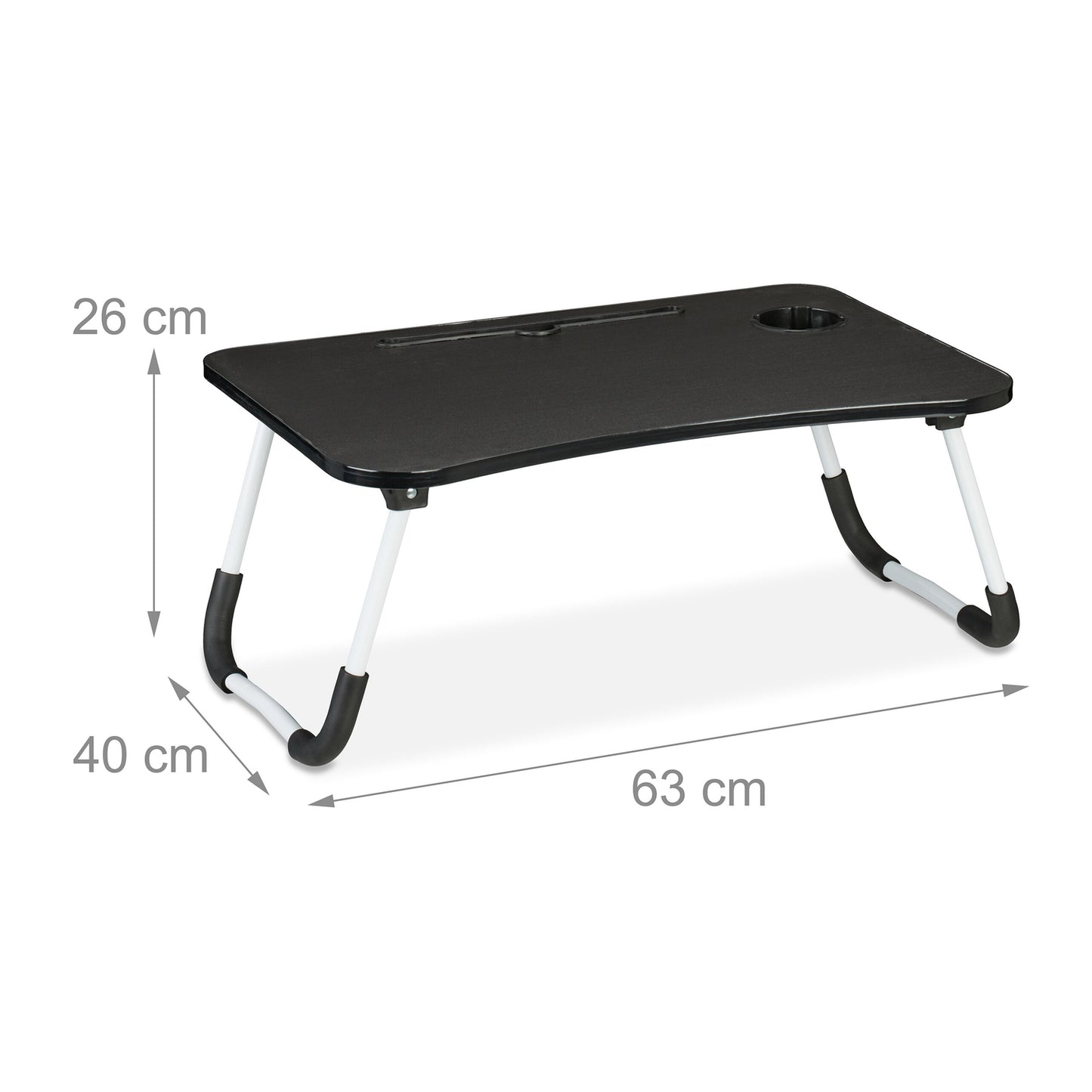 Lap Desk with Tablet & Drink Holder – Black