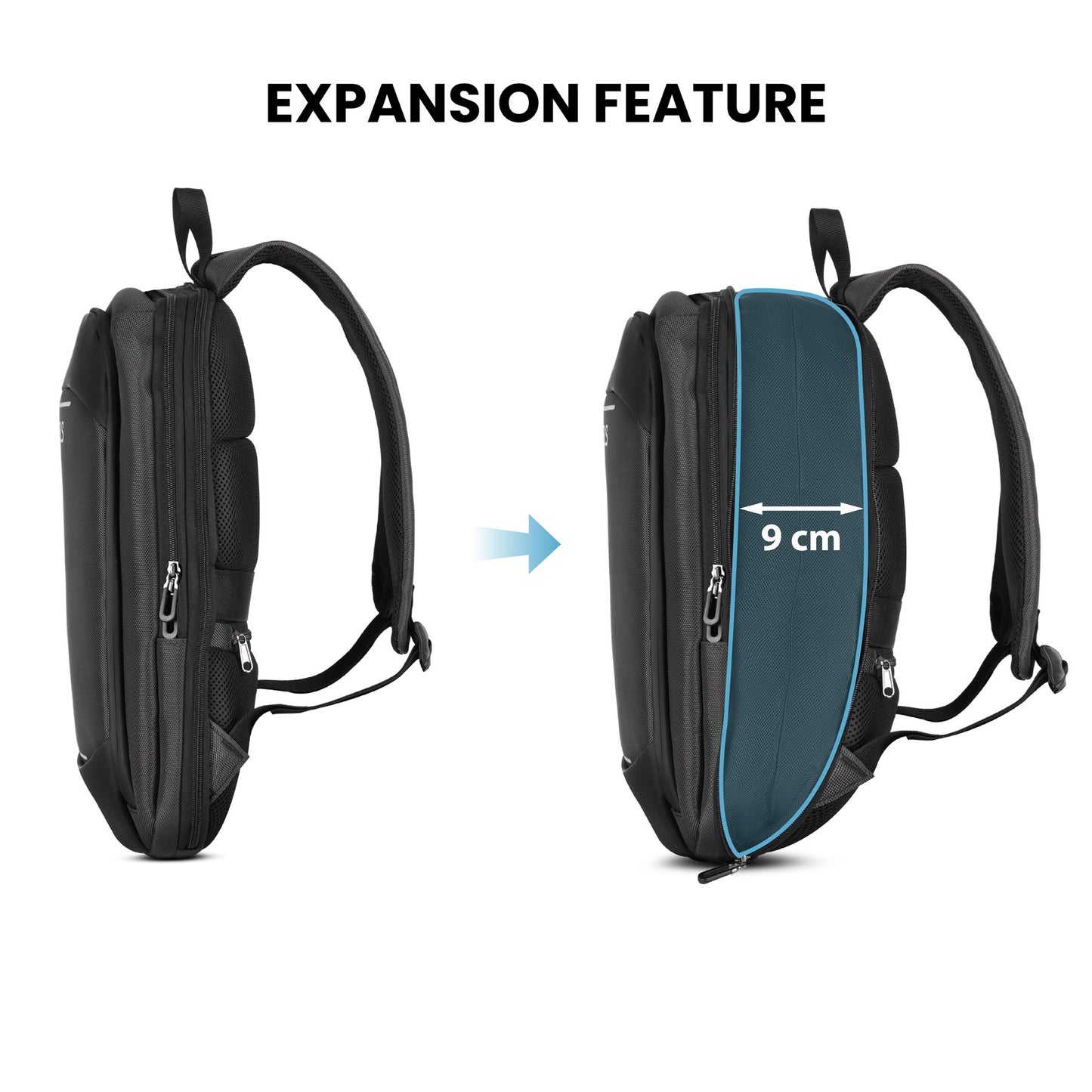 Laptop Backpack, 19L Expandable, Anti-Theft Pocket
