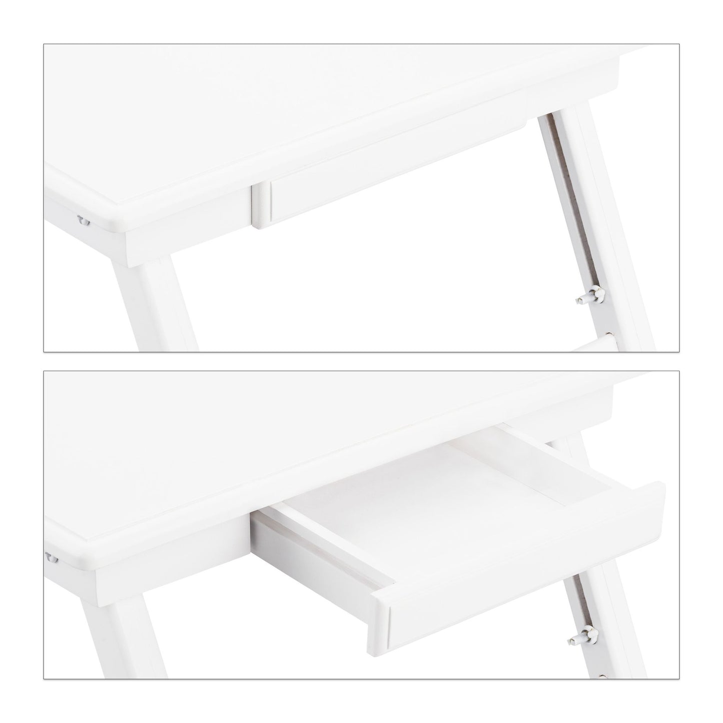 Laptop table in bamboo white