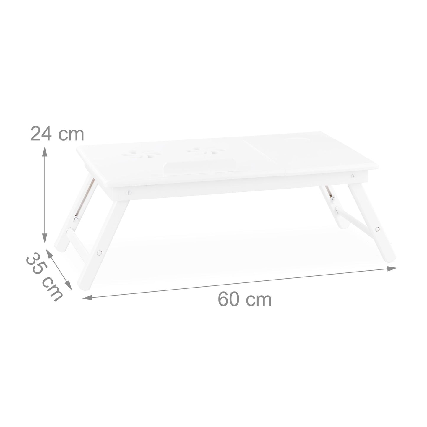 Laptop table in bamboo white