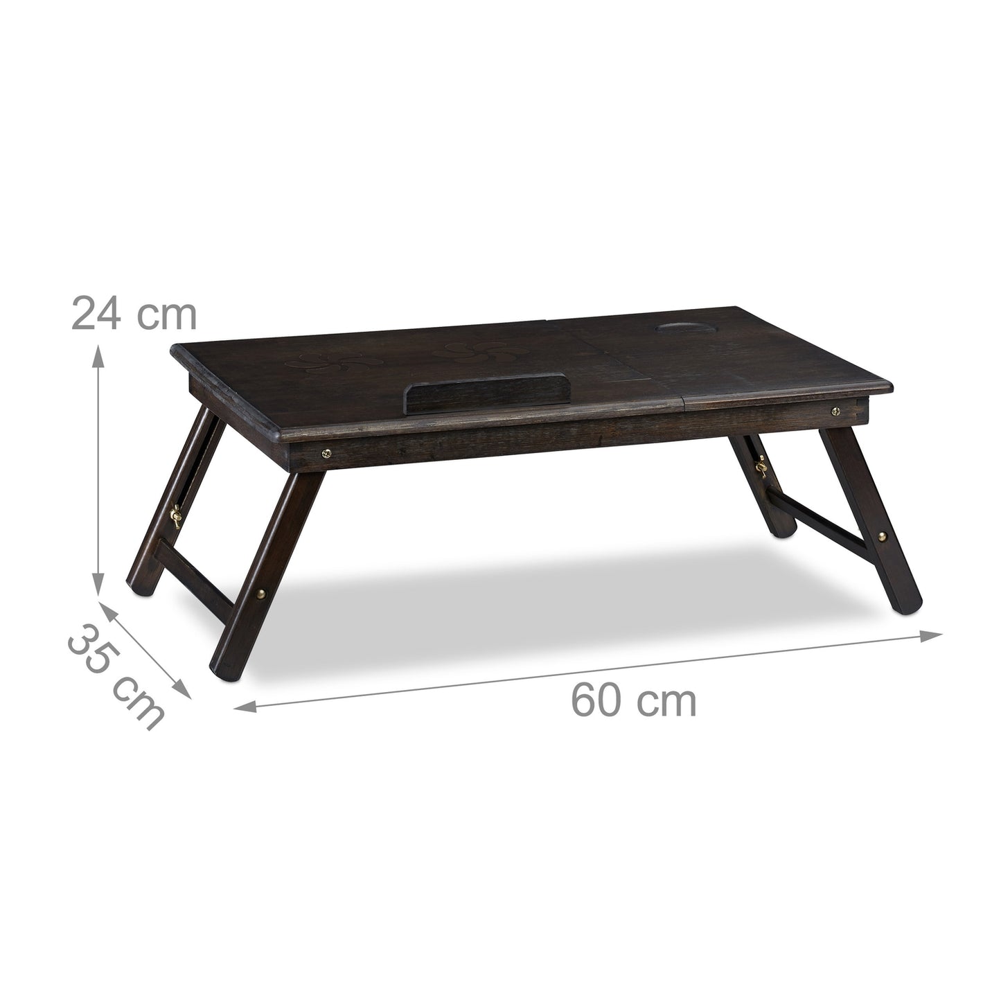Laptop table in dark brown bamboo