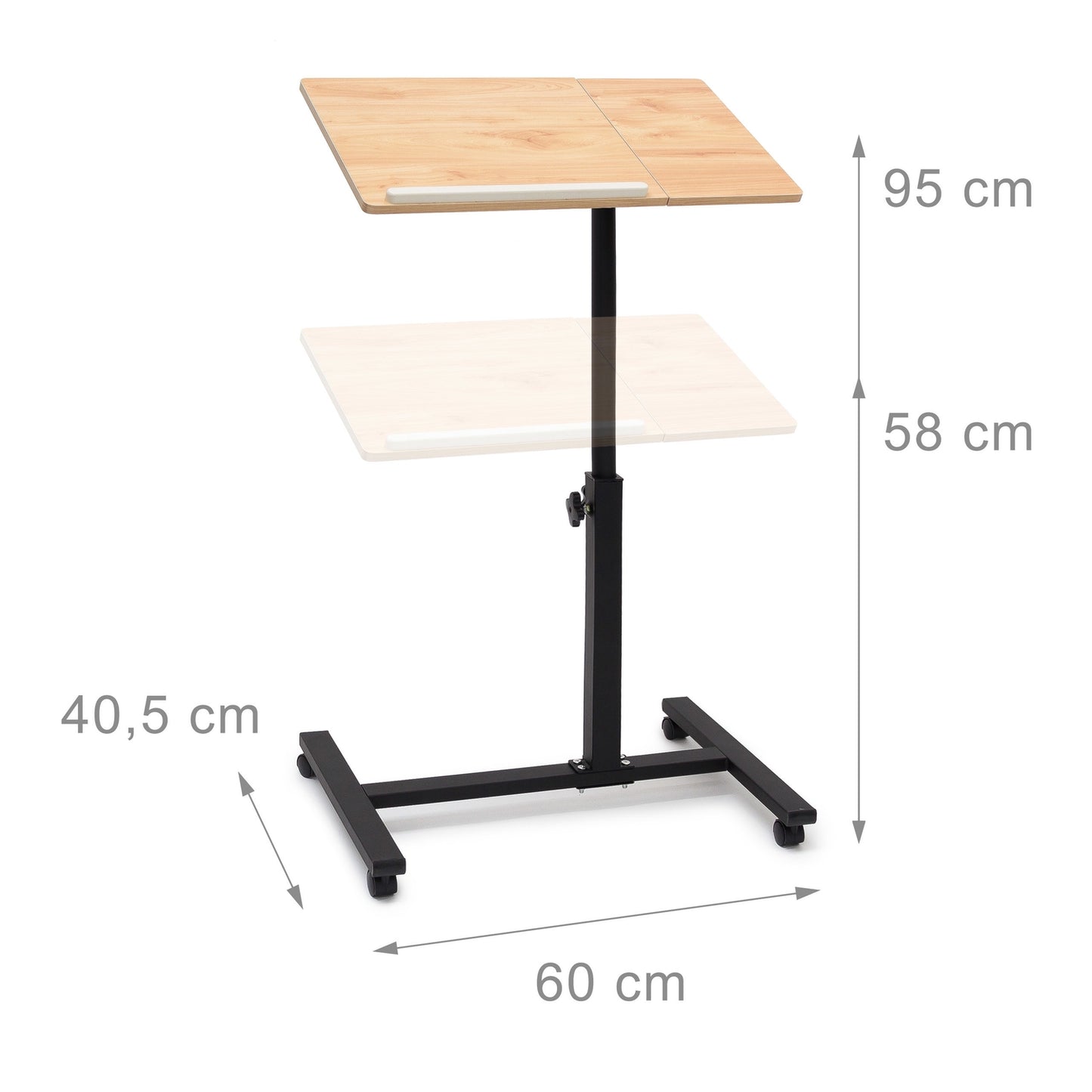 Laptop table wood adjustable height