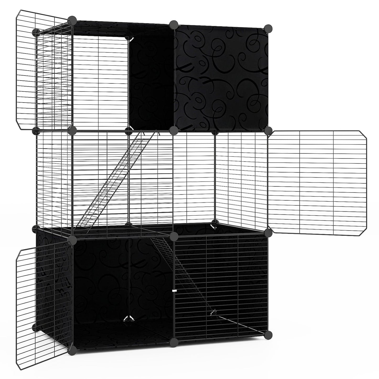 Large 3-Tier Cat Cage with Play Area, 74x47x110 cm