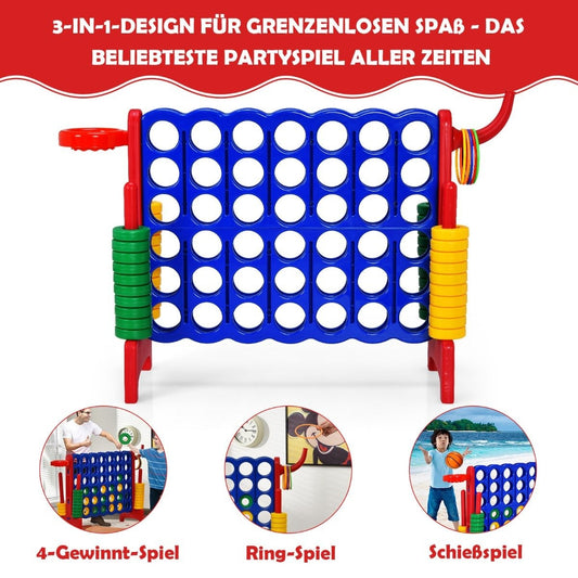 Large 4-in-a-row Jumbo 4-in-a-row set 84 x 33 x 79 cm blue + red