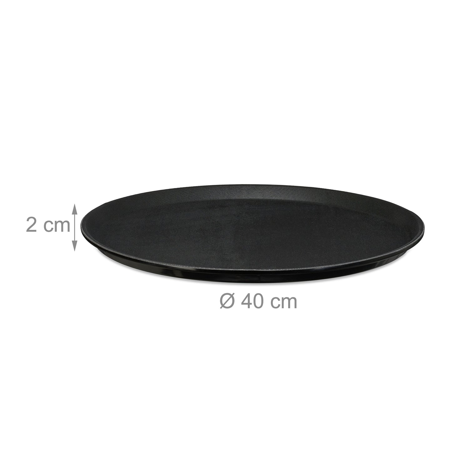 Large Black Serving Trays, Set of 2, Ø40cm