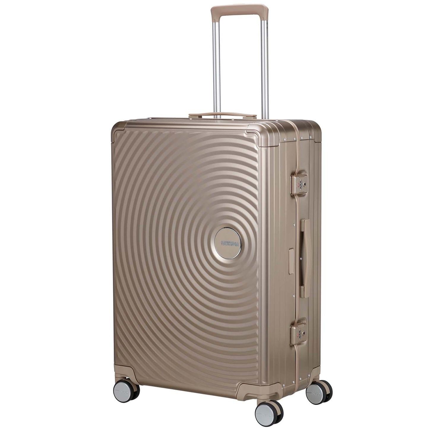 Large Bronze Aluminium Suitcase, Soundbox Design, 77 cm