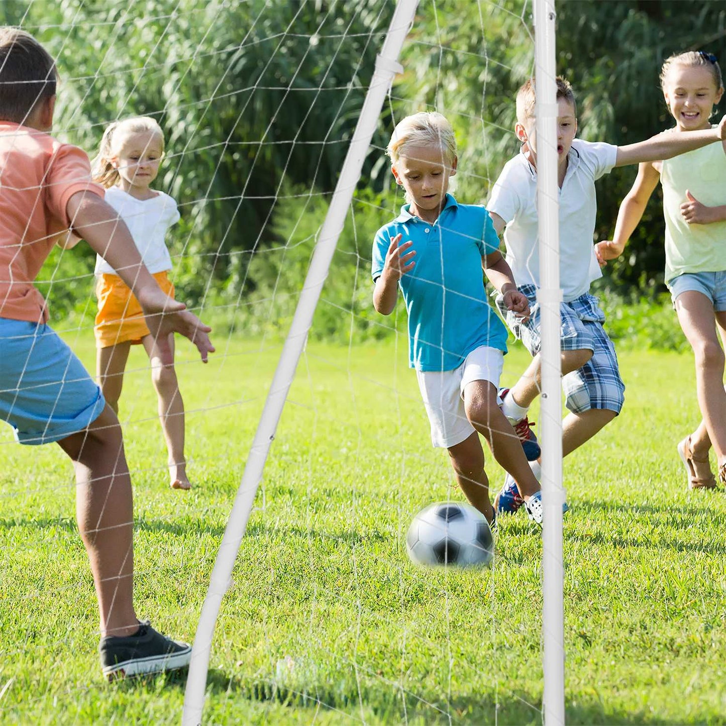 Large Football Goal with Target Wall for Practice