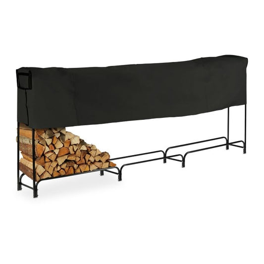 Large Metal Firewood Rack with Cover