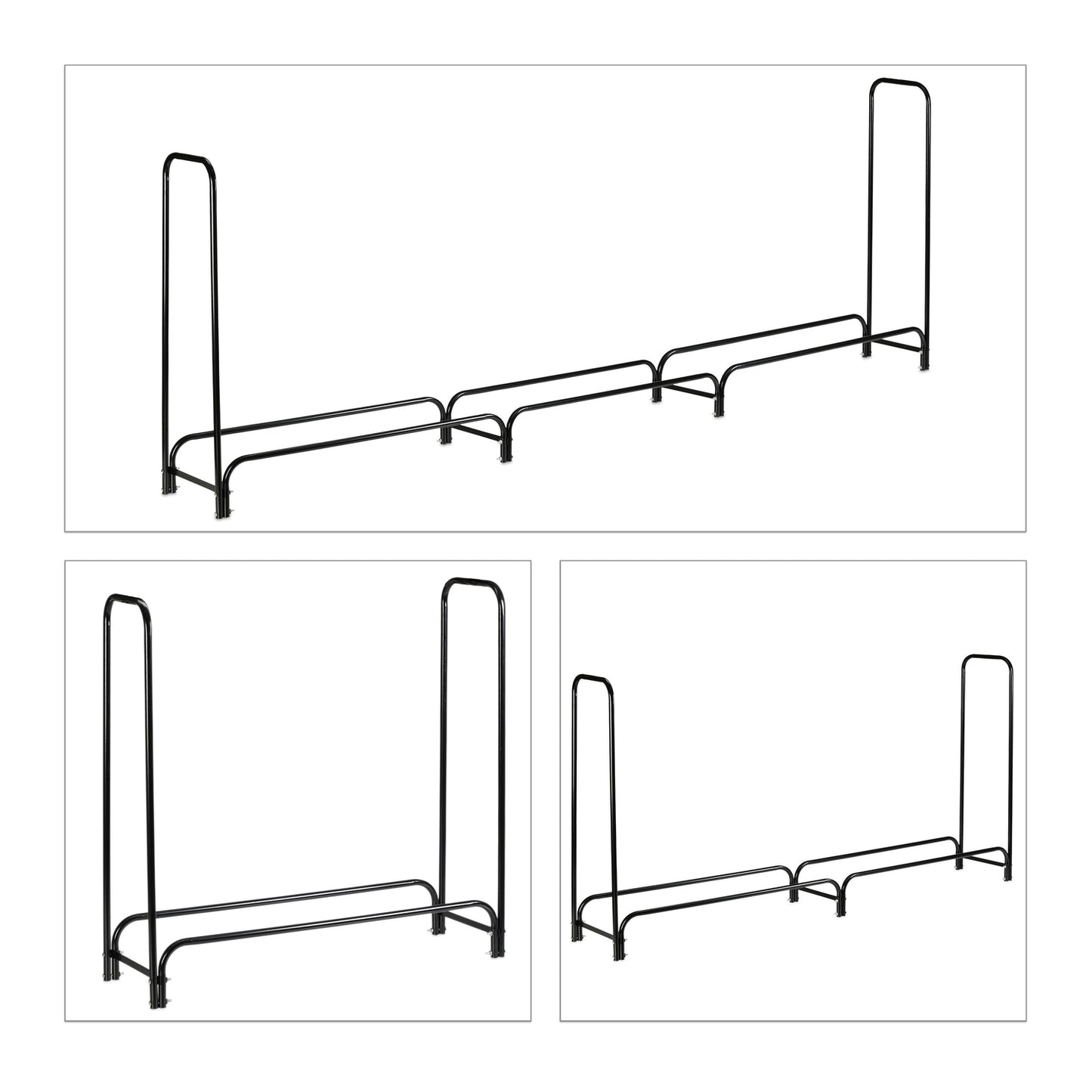 Large Metal Firewood Rack with Cover